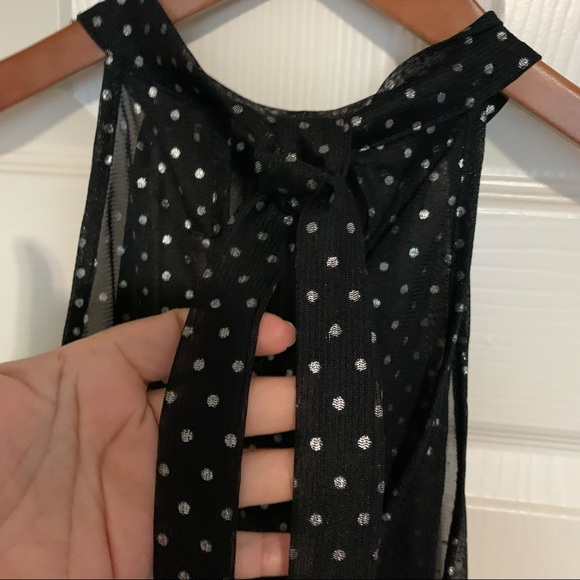 Agaci halter black & silver polka dots blouse s-M - Picture 8 of 10